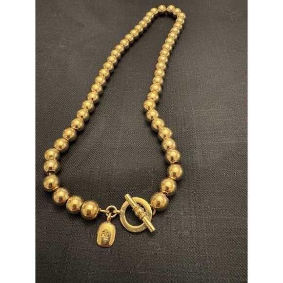 Ralph Lauren Vintage Necklace And Bracelet Gold Tone Toggle Clasp Set. - Picture 6 of 7
